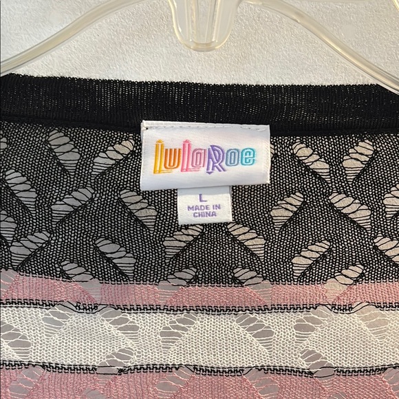 Striped Pink and Black Women's Sweater NWOT- lightweight - Picture 2 of 5